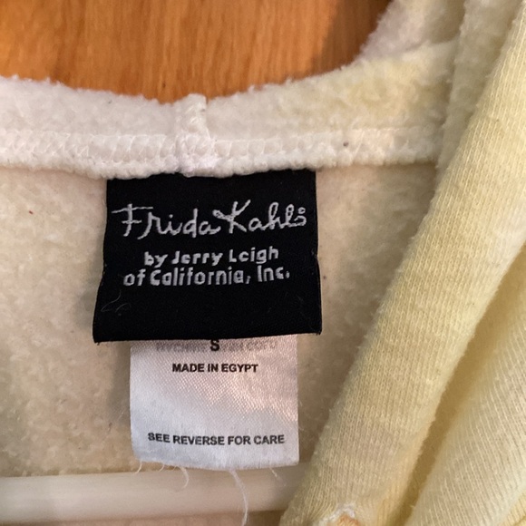 4/$10 Yellow and pink Frida Tie Dye hoodie small - Picture 2 of 4